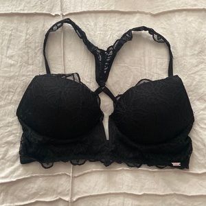 Black Wireless Push-Up Lace Bra/Bralette